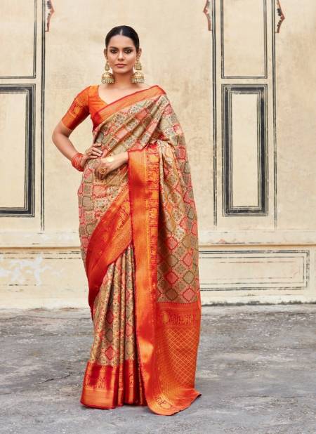 Orange Colour Varnam Silk By Rajpath Occasion Wear Pure Pattu Silk Saree Wholesale In Delhi 280003