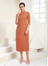 Orange Cotton kurty 1001