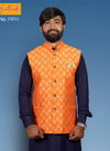 Orange Jute with Jacquard Modi Jacket 13011
