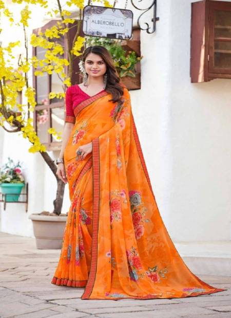 Orange Panghat Vol 3 By Vipul Daily Wear Saree Catalog 65710