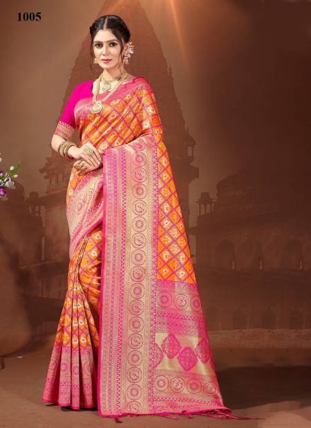 Orange Ruchi By Sangam Wedding Saree Catalog 1005