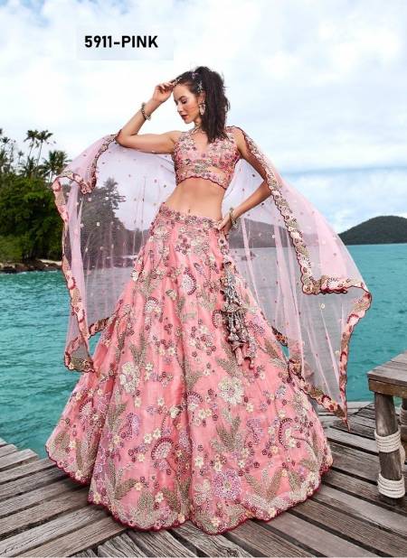 PF 1 All Hit Designs Bridal Lehenga Choli Wholesale Price In Surat 5911-Pink