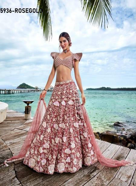 PF 1 All Hit Designs Bridal Lehenga Choli Wholesale Price In Surat 5936-Rosegold