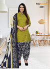 Parrot Colour Anamika Cotton Dress Material Catalog 3851
