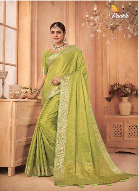Parrot Green Anushka Vol 2 By Pankh Wedding Saree Catalog 6110