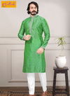 Parrot Green Designer Kurta Pajama 14004
