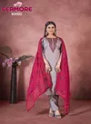 Pastel Purple Colour Vantara Vol 1 By Seamore Art Silk Embroidery Kurti With Bottom Dupatta Wholesale Online 80002