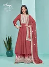 Pastel Red Colour Aanaya Vol 196 By Twisha Designer Faux Georgette Sharara Suit Wholesale Online 9604