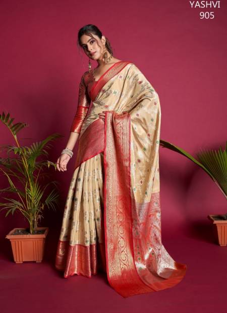 Peach And Red Colour Yashvi By Fashion Lab Silk Saree Catalog 905