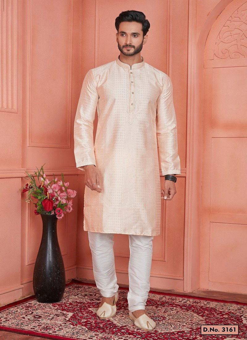 Peach Colour 1658 Function Wear Mens Indo Western Surat Wholesale Online 3161