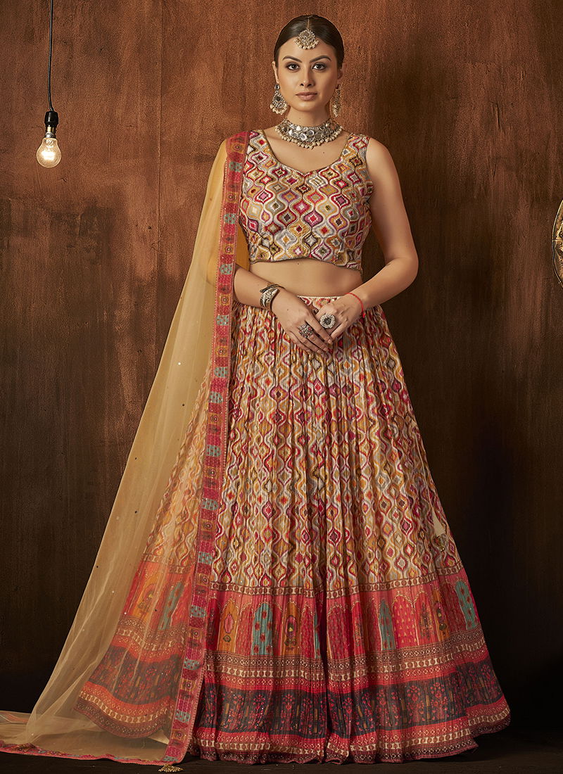 Peach Colour Aakrut Vol 2 Function Wear Wholesale Designer Lehenga Choli Catalog 2002