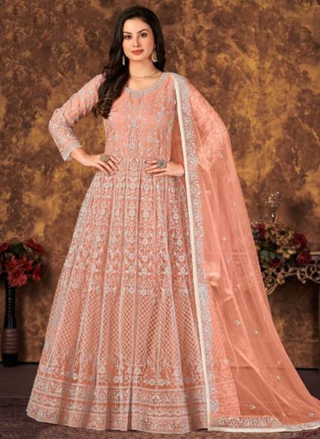 Peach Colour Aanaya Vol 147 Wholesale Designer Wedding Wear Salwar Suits Catalog 4704