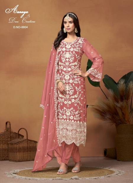 Peach Colour Aanaya Vol 188 By Twisha By Twisha Designer Soft Organza Wedding Wholesale Salwar Suit Manufacturers 8804