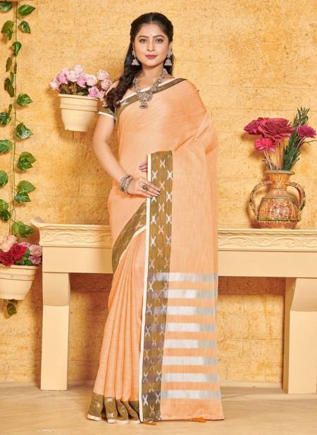Peach Colour Aarushi 10079 To 10084 By Sangam Printed Saree Catalog 10080