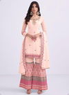 Peach Colour Almora Vol 6 Wedding Wear Wholesale Palazzo Suit Catalog 3023