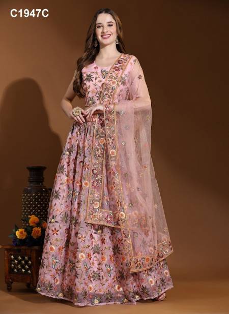 Peach Colour Amoha C1947 A To C1947 D Heavy Embroidery Readymade Lehenga Choli Wholesale In India C1947C