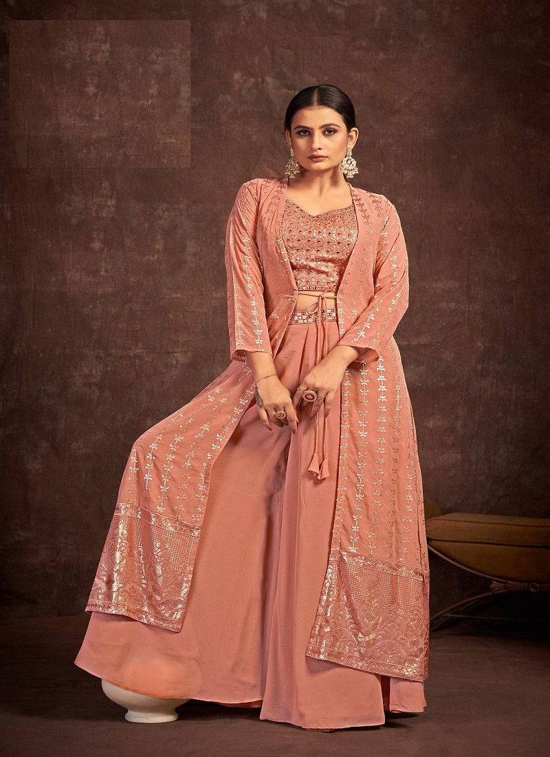 Peach Colour Blush Vol 4 By Arya Designs Plazzo Suits Catalog 66002