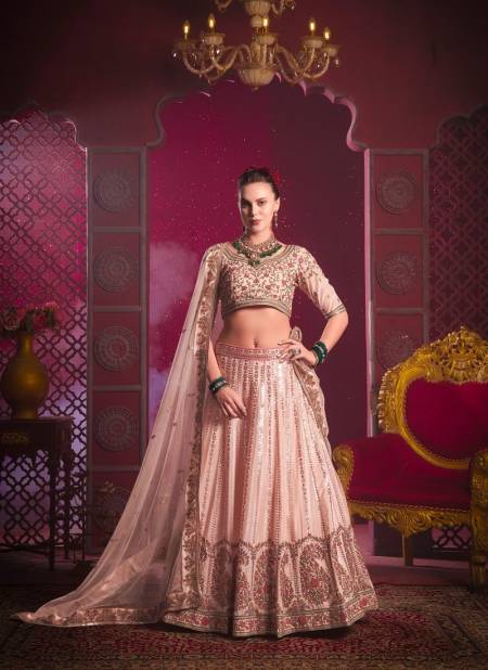 Peach Colour Bridemaid Vol 4 By Anantesh Bridal Wedding Wear Lehenga Choli Wholsale In India 11022