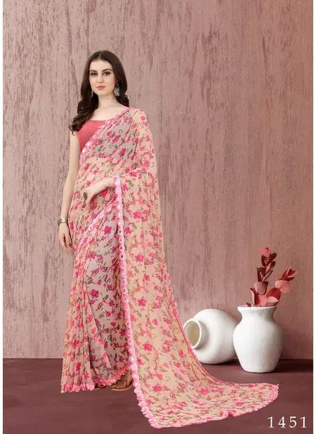 Peach Colour Dyuti Vol 1 Daily Wear Saree Catalog 1451 Catalog