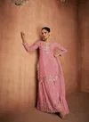 Peach Colour Elvira By Gulkayra Chinon Readymade Suits Orders In India 7488-D