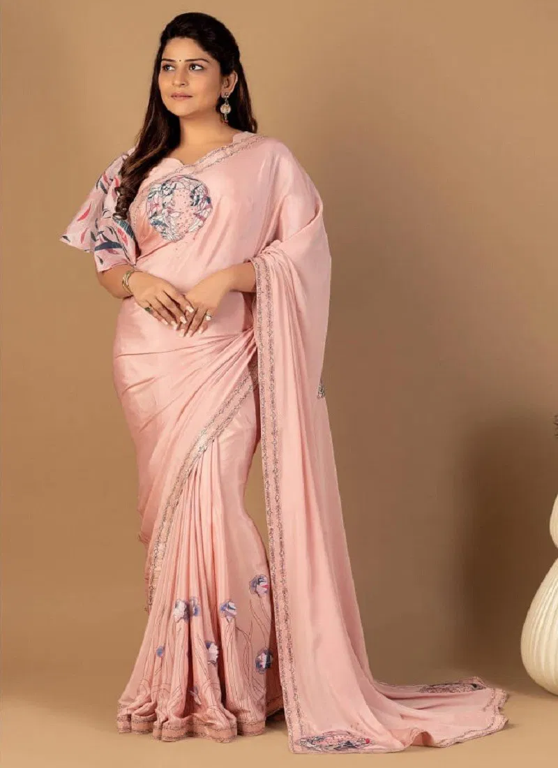 Peach Colour Feeza Vol 3 By Shashvat Digital Printed Designer Saree Wholesale Online 309