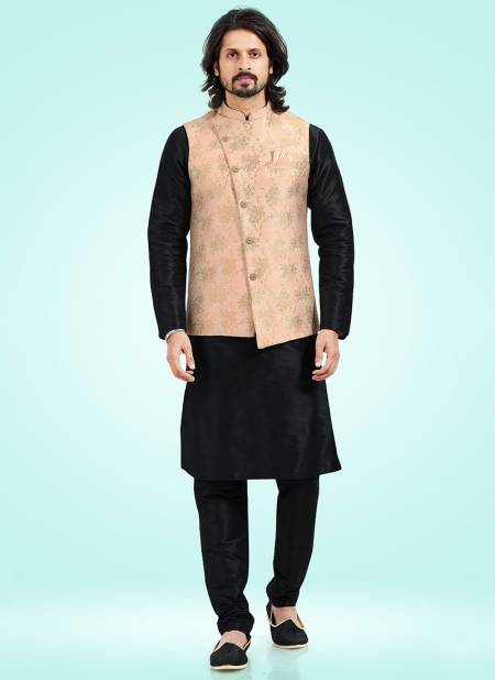 Peach Colour Function Wear Exclusive Wholesale Modi Jacket Kurta Pajama 1873