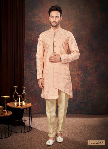 Peach Colour GS Fashion Function Wear Mens Desginer Indo Western Wholesalers In Delhi 3058