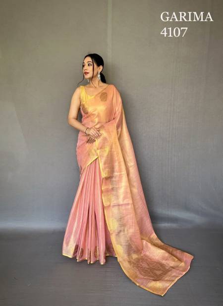 Peach Colour Garima By Fashion Lab Silk Saree Catalog 4107
