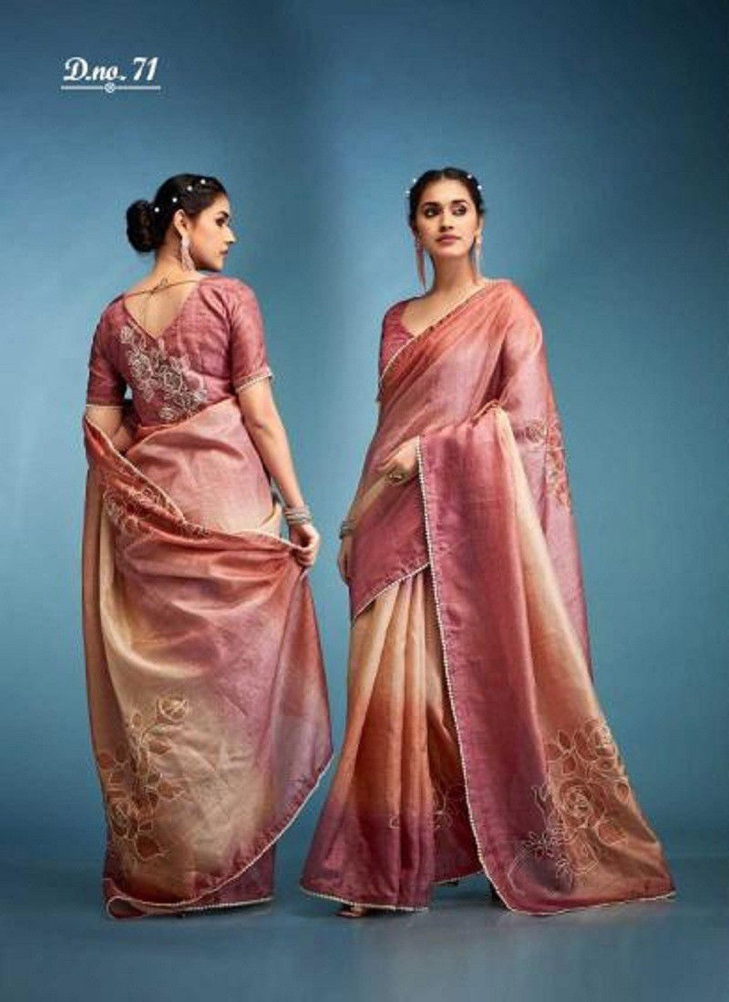 Peach Colour Gouri By Kala Jamun Tissue Wholesale Saree Wholesale Market In India 71