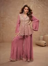Peach Colour Gulab By Gulkayra Chinon Readymade Suits Orders In India 7504-C