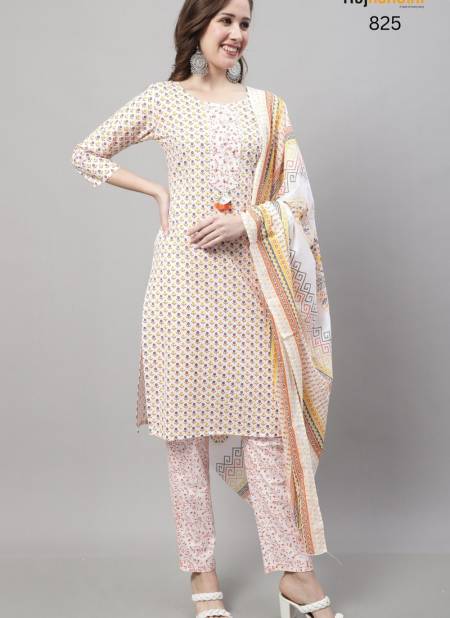 Peach Colour Gulabo By Rajnandini Cotton Salwar Suit Catalog 825