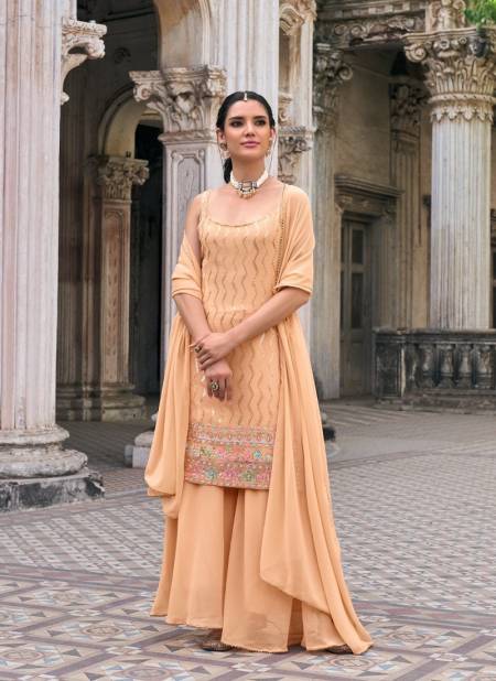 Peach Colour Ibtida By Senhora Wedding Wear Sharara Suit Wholesale Shop In Surat 2060