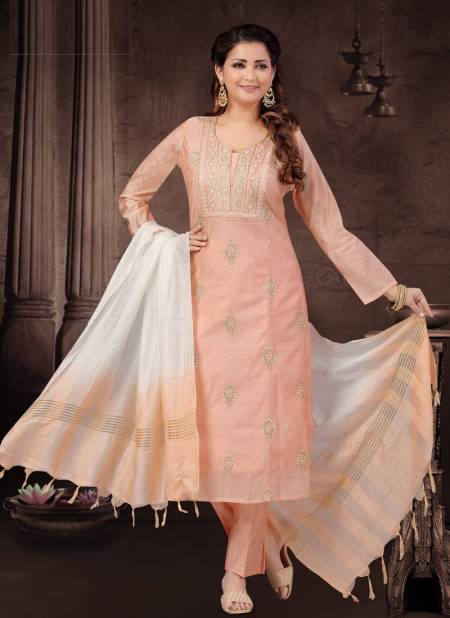 Peach Colour Ikaaya Wholesale Designer Salwar Suits Catalog 810 A