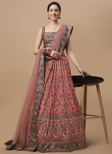 Peach Colour Kalamkari Lehenga Exclusive Wear Wholesale Designer Lehenga Catalog 1501