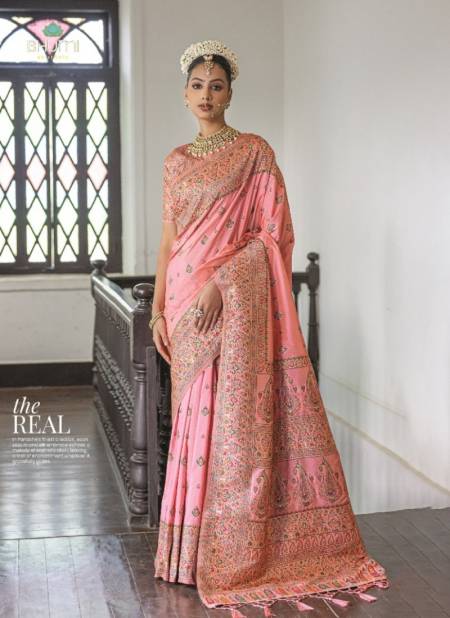 Peach Colour Kashmiri Pashmina By Bhumi Silk Saree Wholesale Shop In Surat 1505