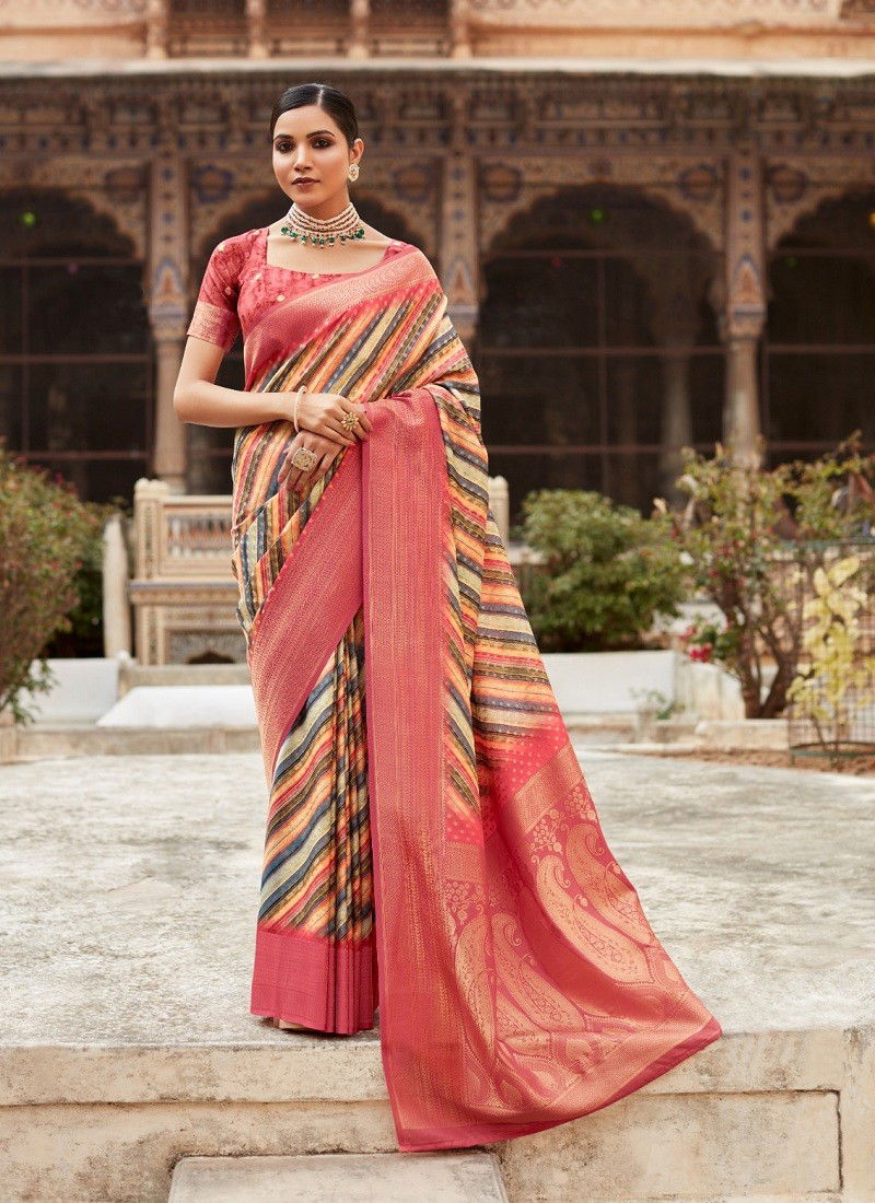 Peach Colour Kavisha Silk By Rajpath Occasion Tissue Silk Sarees Wholesale Shop In Surat 300002