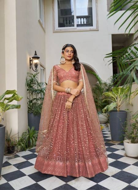 Peach Colour Kelaya Vol 8 By Narayani 2137 To 2141 Series Designer Wedding Lehenga Choli Manufacturers 2140