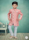 Peach Colour Kids Indo Western Sherwani Catalog K 543