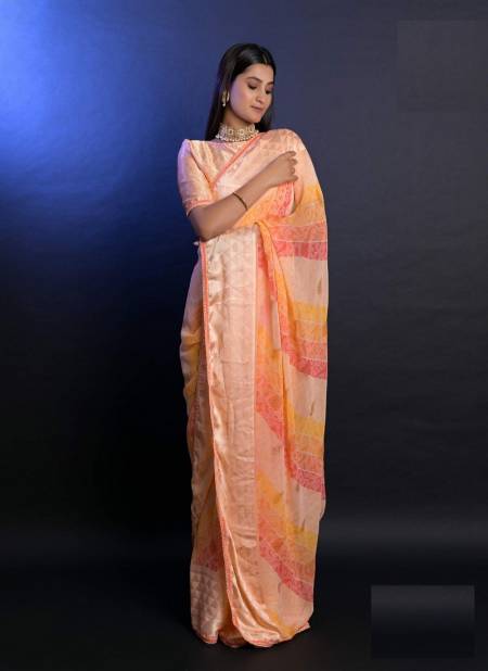 Peach Colour Krisha Vol 6 By Ashima Party Wear Saree Catalog 7505