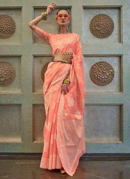 Peach Colour Kshenaz Lucknowi Fancy Wear Wholesale Printed Sarees 307003