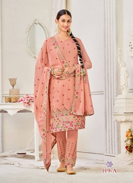 Peach Colour Liyana Punjabi Patiyala Salwar Suit Catalog 119 A