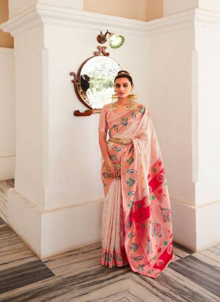 Peach Colour Love Birds By Rajpath Pure Heavy Silk Designer Saree Catalog 141006