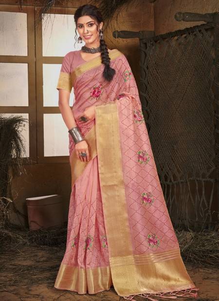 Peach Colour Maithali Sangam Function Wear Wholesale Designer Sarees Catalog 3523