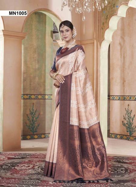 Peach Colour Mansi By 3 Of Kubera Pattu Kanjivaram Silk Wholesale Suppliers In Mumbai MN1005