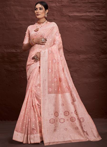 Peach Colour Mansi Sangam Colours Wholesale Cotton Sarees Catalog 1002