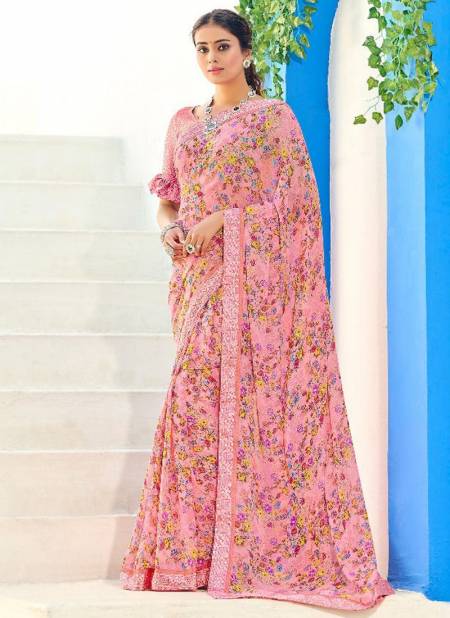Peach Colour Modish Printed Wholesale Daily Wear Sarees 26308