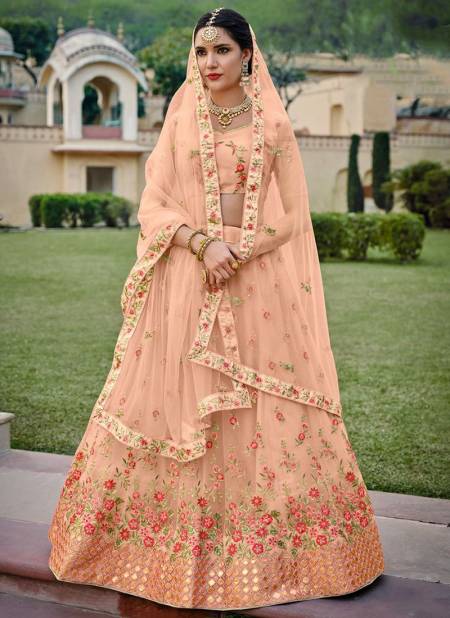 Peach Colour Moksha Colour Edition 2 Wedding Wear Wholesale Designer Lehenga Choli Catalog 1006 C