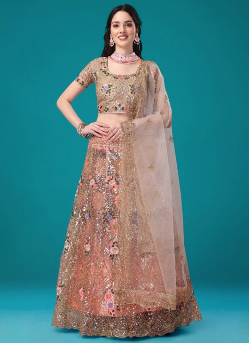 Peach Colour Monalisaa Vol 3 Wedding Wear Wholesale Designer Lehenga Choli 13003