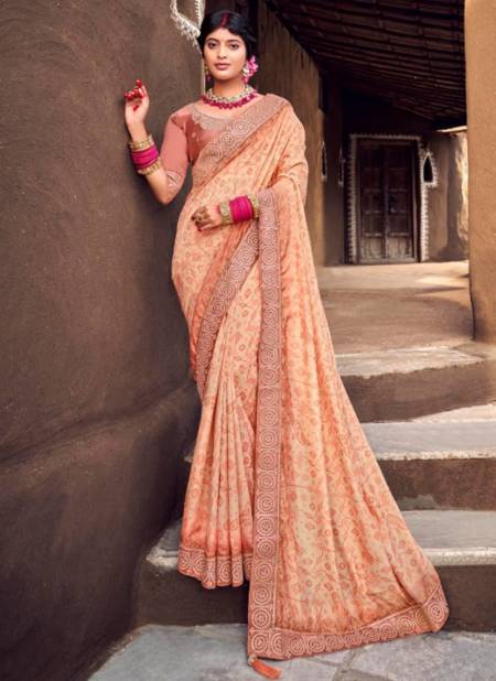 Peach Colour Naina Sunaina Festive Wear Wholesale Silk Sarees 1307