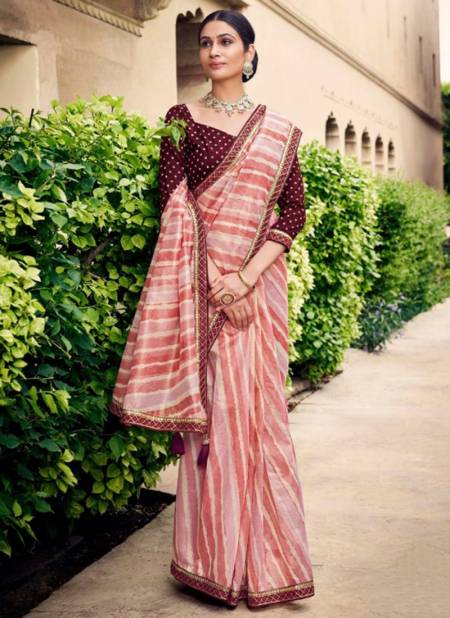 Peach Colour Niharika Mahaveera Function Wear Wholesale Silk Sarees 1403